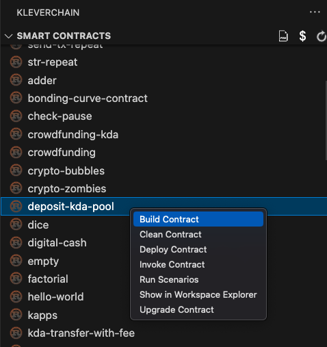 Build contract in Klever IDE